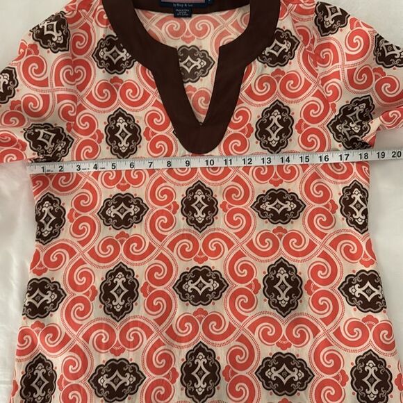 Women's Vineyard Vines Silk Blend Coral Tunic Top Size S - Picture 7 of 8